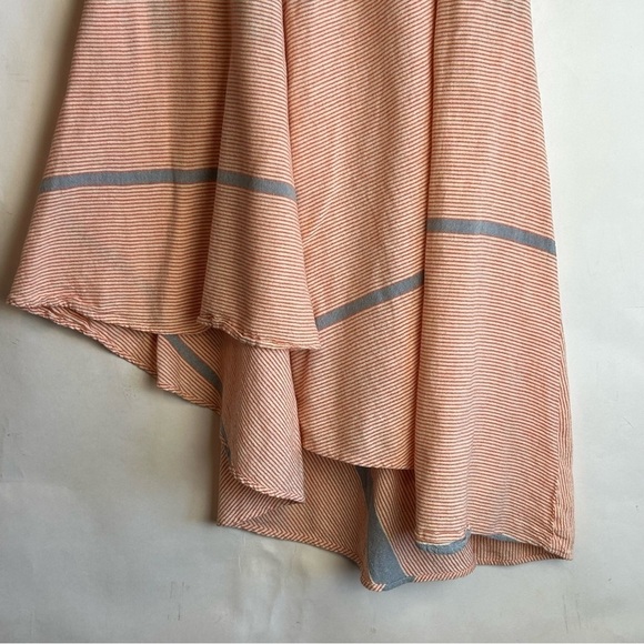 Apiece Apart Orange Striped asymmetrical Midi Skirt size 14 - Picture 4 of 7